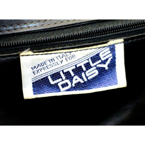 LITTLE DAISY ITALY GRAY GENUINE LEATHER QUILTED FLAP X-BODY SHOULDER BAG CLUTCH - Picture 11 of 11